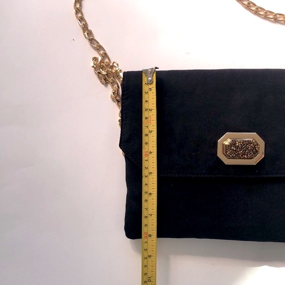Deux Lux Black Clutch with Gold Chain - Picture 7 of 8